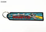 Motorcycle Embroidered Fabric Keychain Eco Friendly Smooth Merrow Border