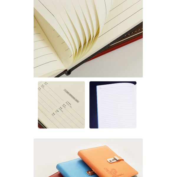 Customized A5 Size Password Lock Leather Notebook in Multiple Colors for Gift Giving