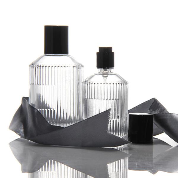 Cylinder Transparent Perfume Bottle OEM 50Ml Glass Perfume Bottle With Gift Box