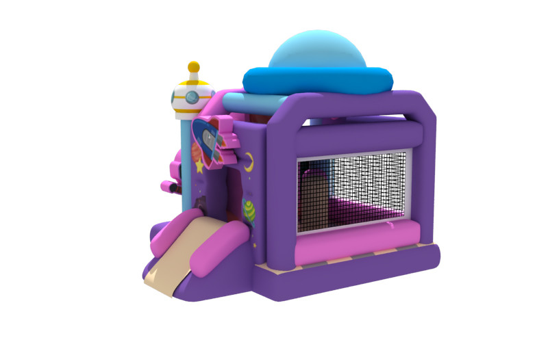 Customized Inflatable Bouncy House With Slide Alien Astronaut Moon Inflatable Combo