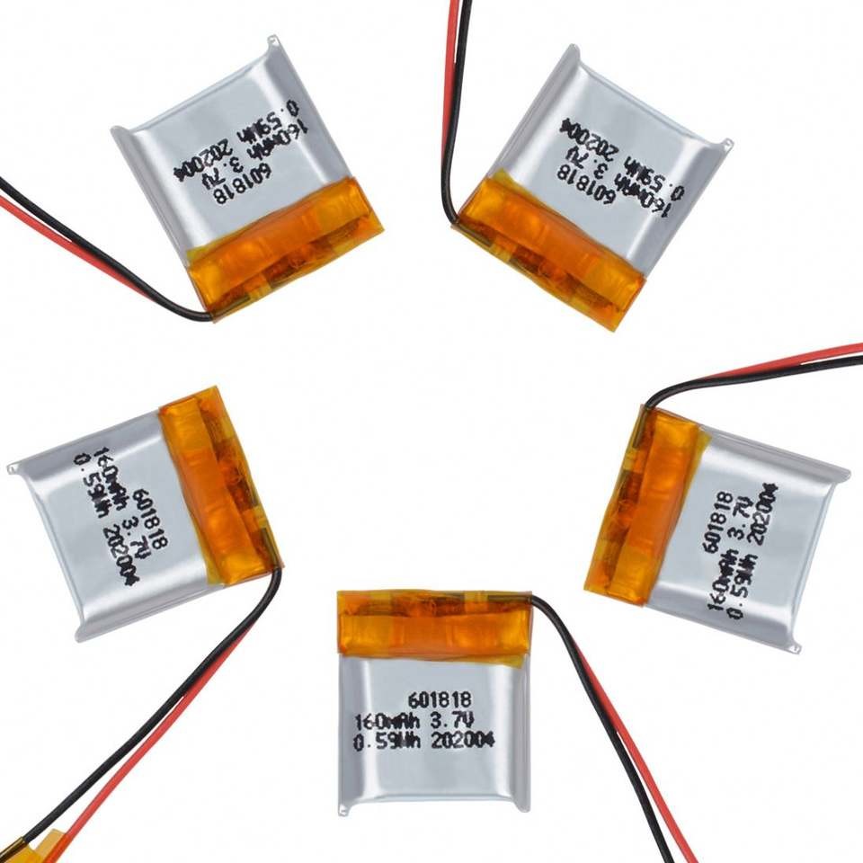 Small Size Li Polymer Rechargeable Battery 601818 3.7V Lipo 160mAh