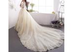 Lace Long Tail Bridal Dresses Off Shoulder Half Sleeve Back Bandage With Logo