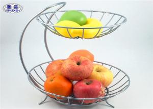 2 Tier Wire Mesh Fruit Basket Stable Corrosion Resistant Vegetable Storage