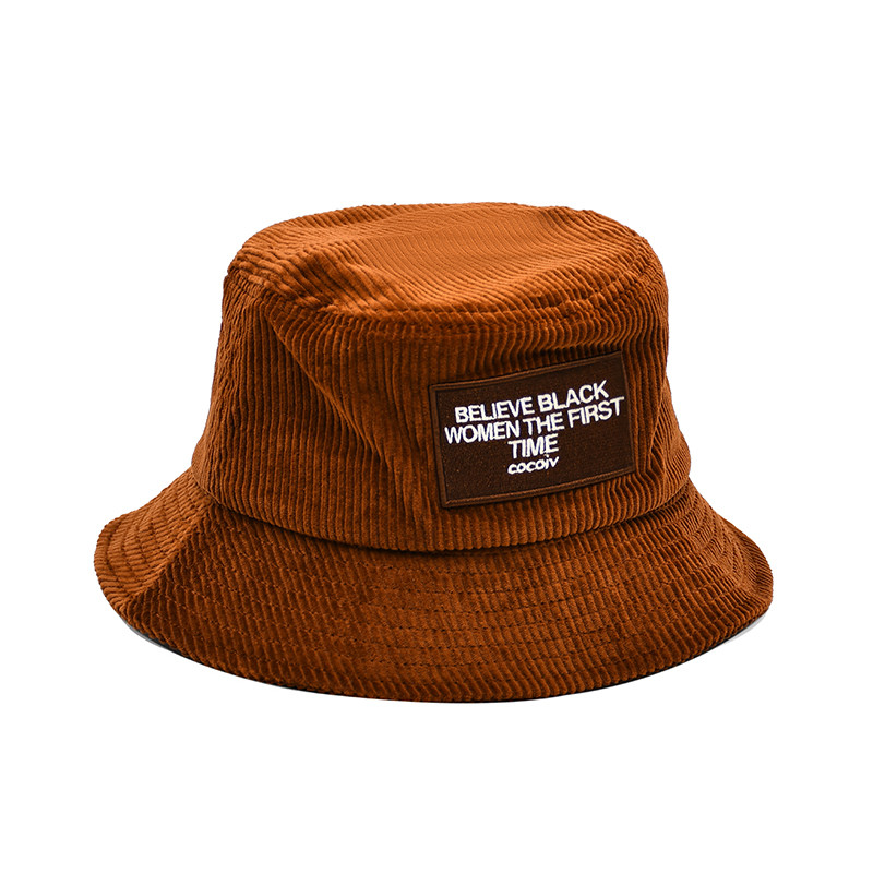 Corduroy Bucket hat solid color versatile fashion outdoor leisure Bucket hat