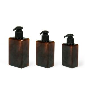 Wholesale 100ml 200ml 250ml Petg Cream Jar 24/410 Square Amber Shampoo Bottle from china suppliers
