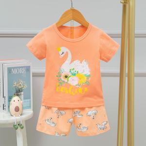 Wholesale Cartoon Swan 95% Cotton Air Conditioned Suits Organic Children'S Pajamas from china suppliers