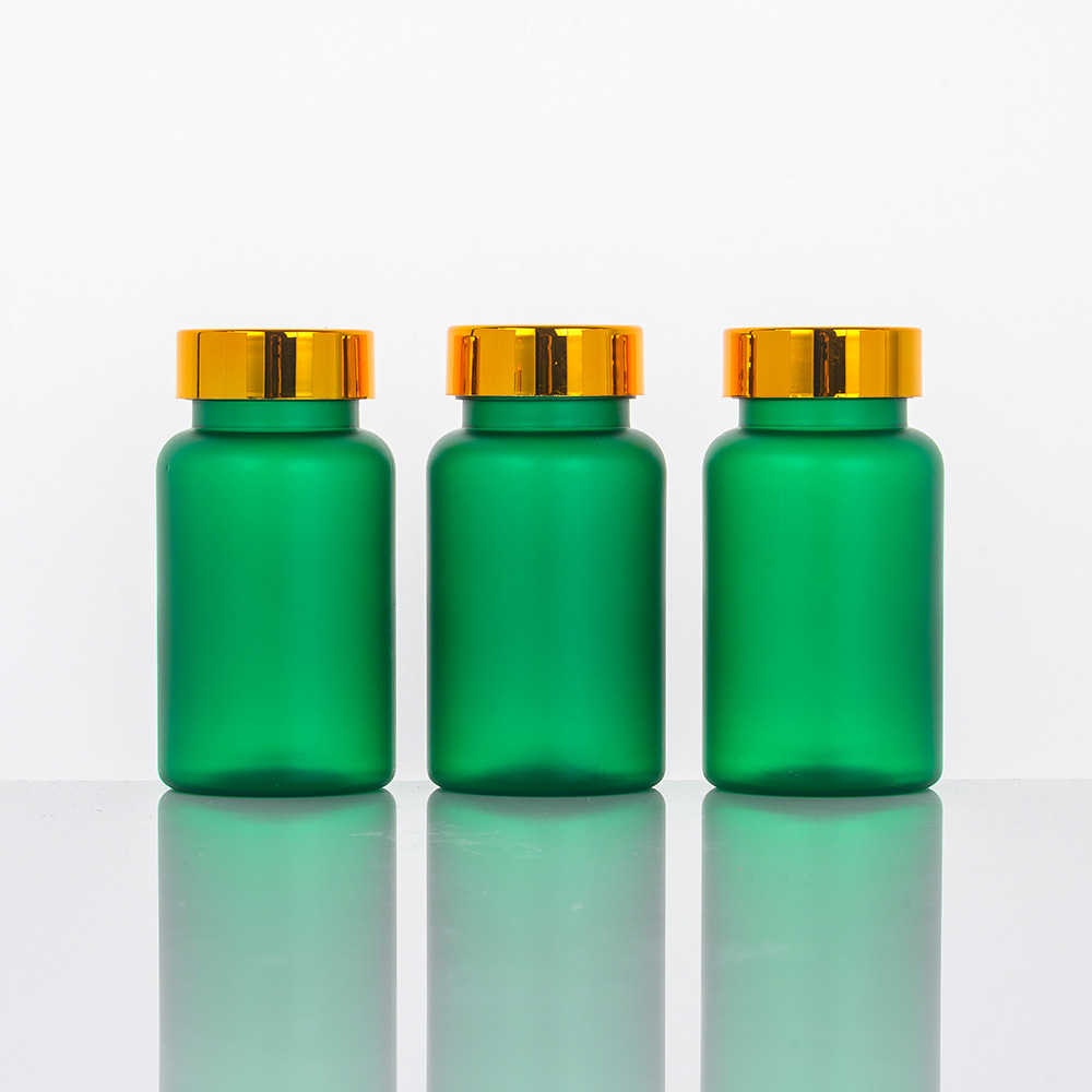 Provide PET Pharmaceutical Green Pill Tablet Packaging Bottle Container for Clear Frosted Plastic Vitamin Capsule Bottle