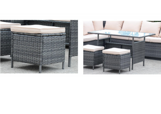 Luxury Hotel Outdoor Furniture Waterproof PE Indoor Wicker Dining Table And Chairs