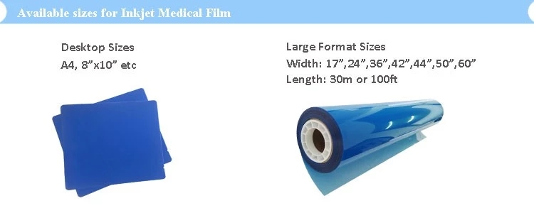 Low Fog A4 Blue PET Dry Pigment Inkjet 210 Micron Medical X Ray Film Eco Friendly