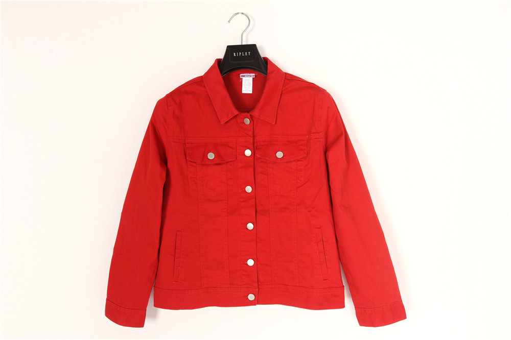 Ladies 2 Colors Casual Denim Jacket S M L XL 2XL