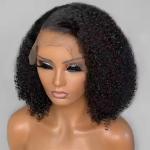 Afro Kinky Curly Lace Front Wig Human Hair 13x4 Transparent Lace Wig Brazilian