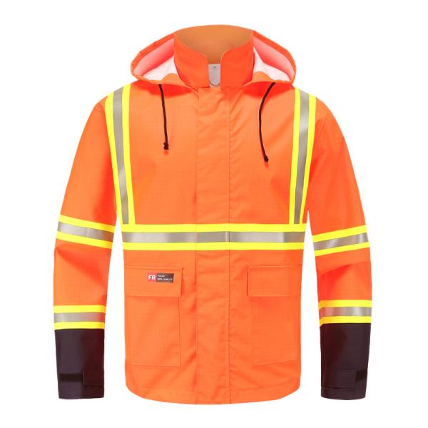 Anti Static FR Rain Proof Workwear , Hi Vis Orange Flame Resistant Waterproof