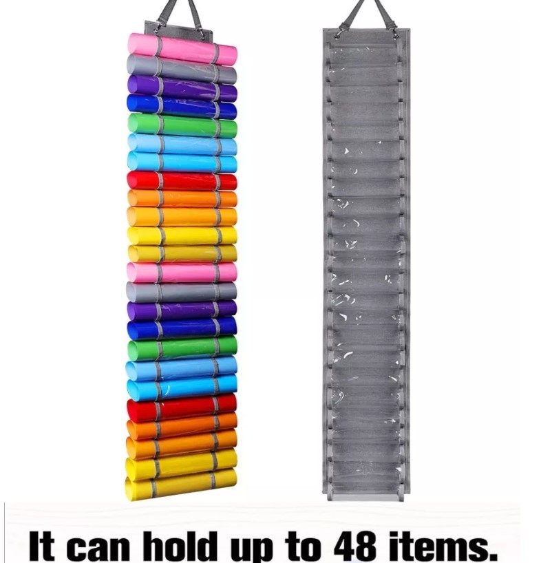 48 Rolls Wall-Mount Vinyl Storage Holder Vinyl Rolls Storage Organizer Rack Houseware