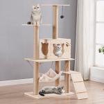OEM Wooden Cat Climbing Tree House Multifunction Cat Scratcher Tower