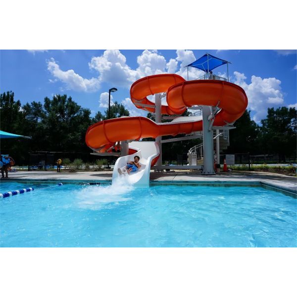Outdoor Playground Swimming Pool Equipment Fiberglass Spiral Slide
