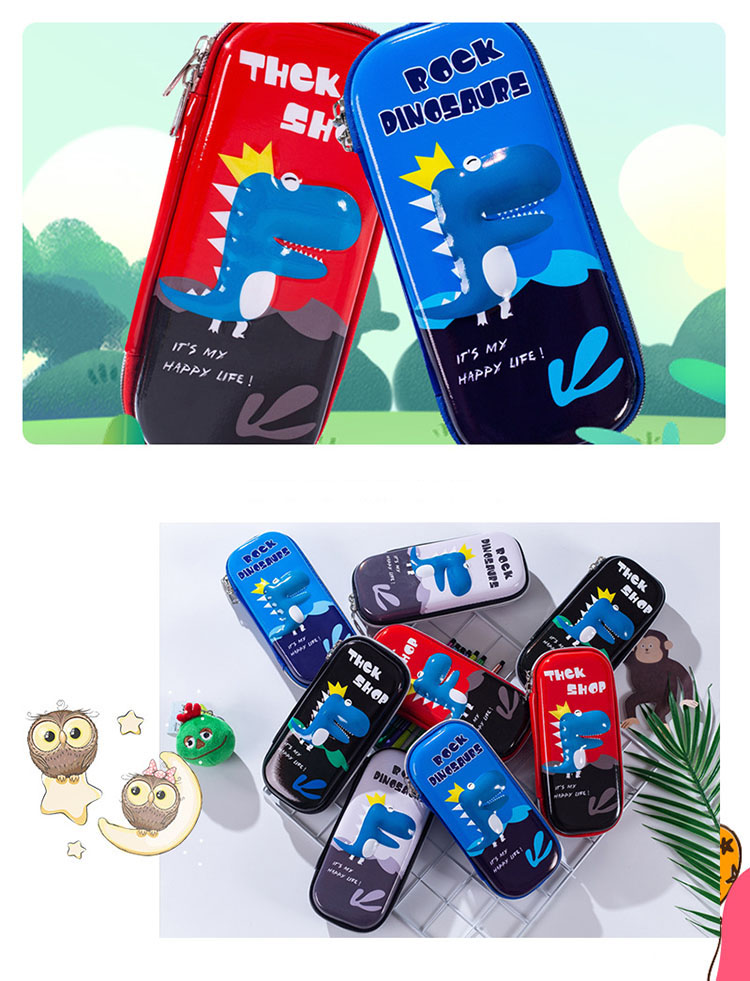 Cute Student Cartoon Stationery Box EVA Custom Logo 3D Anti Drop Pencil Case for Kids