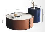 Round Hotel Coffee Tables Italian Style Light Luxurious PU Finish Tea Table