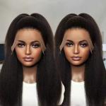 Yaki or Kinky Straight Hd Swiss Lace Frontal Wigs Human Hair Wigs Lace Front