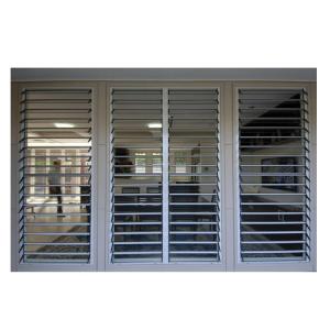 China Aluminum Fixed Rolling Shutter Louver Glass Door For Exterior Vertical on sale