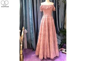 Wholesale Beautiful A Line Ball Gown , A Line Pink Prom Dress Off Shoulder Back Zipper from china suppliers
