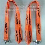 Metal bulldog clip polyester lanyards, imprint polyester lanyard with metal card