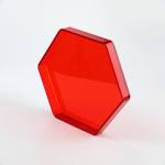 Hexagon Shape Red Acrylic Tray Organizer PMMA Plexiglass Lucite Serving Tray