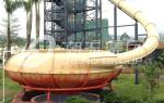 Family Games Fiberglass Water Slides 19m Height Waterpark Super Bowl , 32*53m