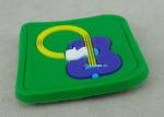 Soft PVC Awards 2D PVC Coaster Fridge Magnet , Green Plastic 3D Keychain