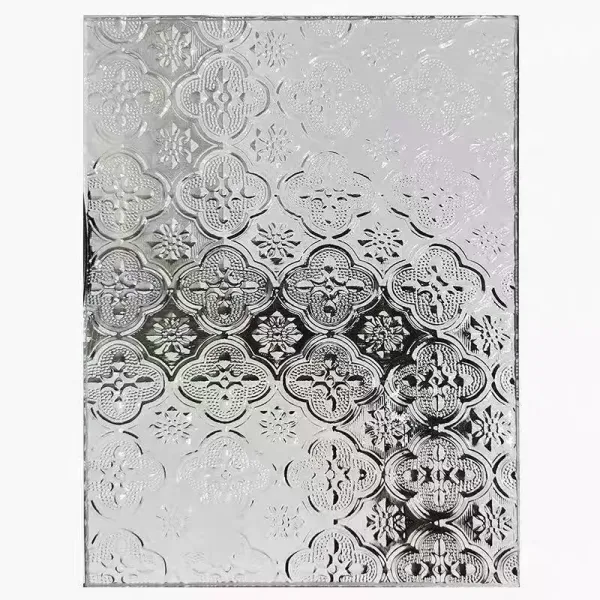 Gradient Sandblasted Embossed Decorative Privacy Glass Panel Interior Wall Partition Application
