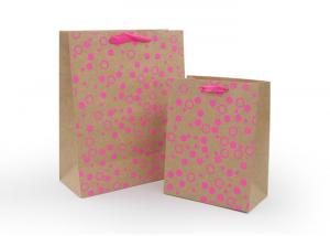 China Recycled Paper Gift Bags With Grosgrain Handles Hot Transfer Printing on sale