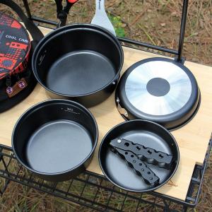 Wholesale Factory Price Kitchen Black Cookware Set Outdoor Cooking Set Nonstick Camping Cookware Sets With Handle from china suppliers