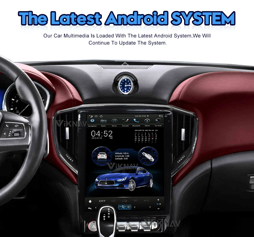 12.1 Inch Carplay Aftermarket Radio GBL Maserati Head Unit 2014 2015 2016 IPS DVR WiFi Carplay