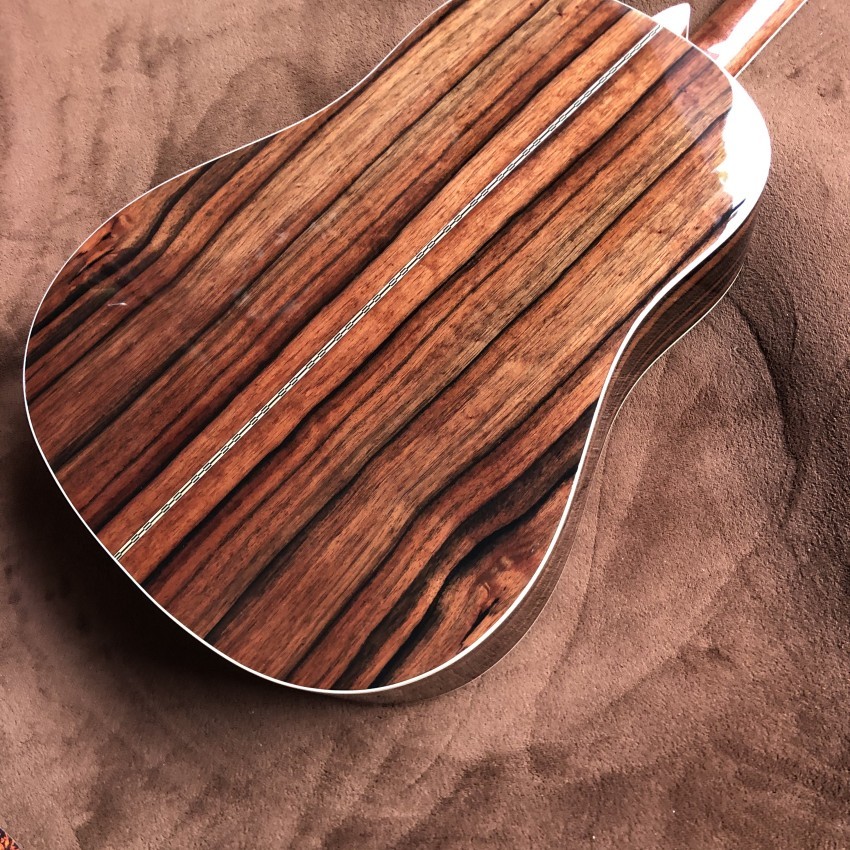 Custom J45 Body AAAA All Solid Wood Acoustic Guitar Sandalwood Back and Sides in Sunset Color with Classic Headstock Log