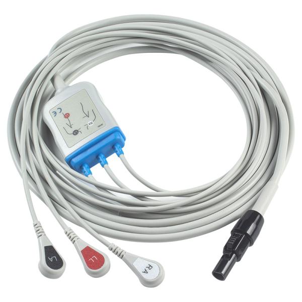 Kontron ECG Cables And Leadwires 125 128 VSM510 3 Lead AHA Snap 7Pin Connector