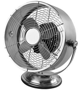 Wholesale 9 Inch Metal Blade Oscillating Desk Fan , Brushed Nickel 2 Speed Silent Table Fan from china suppliers