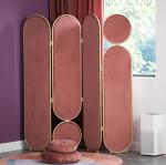 Light Luxury Mobile Folding Panel Room Divider Stainless Steel Laser Cut
