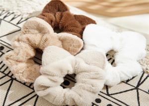 Wholesale Warm winter fur cashmere cloth curly hair scrunchie lady girls simple cat ear hair band with elastic head rope from china suppliers