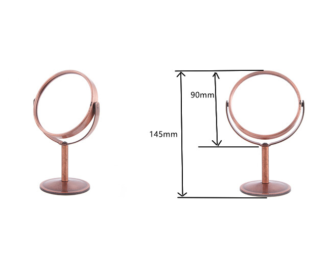 Round Rotatable Cosmetic Table Mirror Double Sides Mini Rose Desk Top Mirror