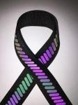 3cm Colorful Rainbow Reflective Webbing for bag sports wear hat