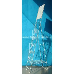 Wholesale Portable TUV Approval H1000mm Metal Magazine Display Rack,Book shelves With White from china suppliers