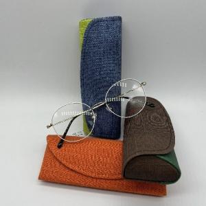Wholesale Envelope Style Metal Eyeglass Case Canvas Exteriors Slim Metal Glasses Case 15CM from china suppliers