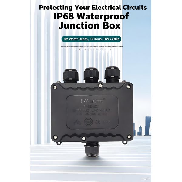 Waterproof Junction Box 1-in-3-out with IP68 Rating Split-Type
