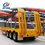 70Tons Heavy Duty Gooseneck 3 Axles Lowbed Trailer with 2 Optional Rear Steel