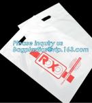 Custom printed die cut handle plastic bags manufacturer 12 x 15 inch light green