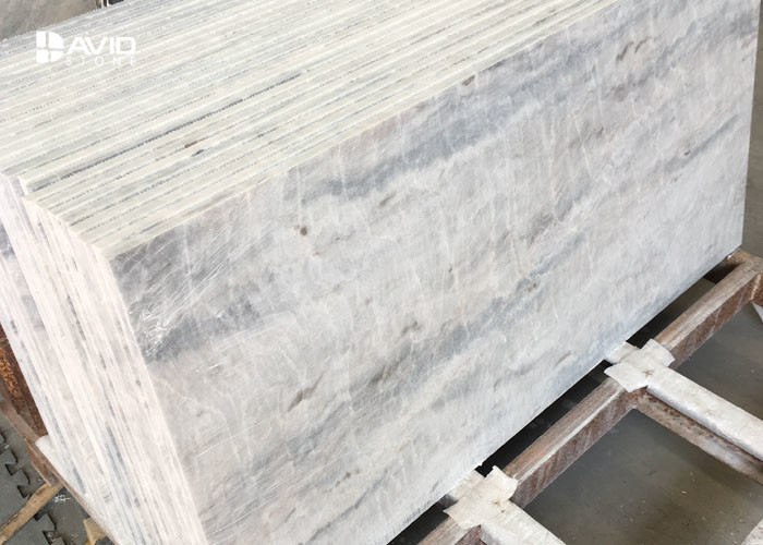 Disorderly Veins Type Marble Stone Tile , Grey And White Marble Wall Tiles