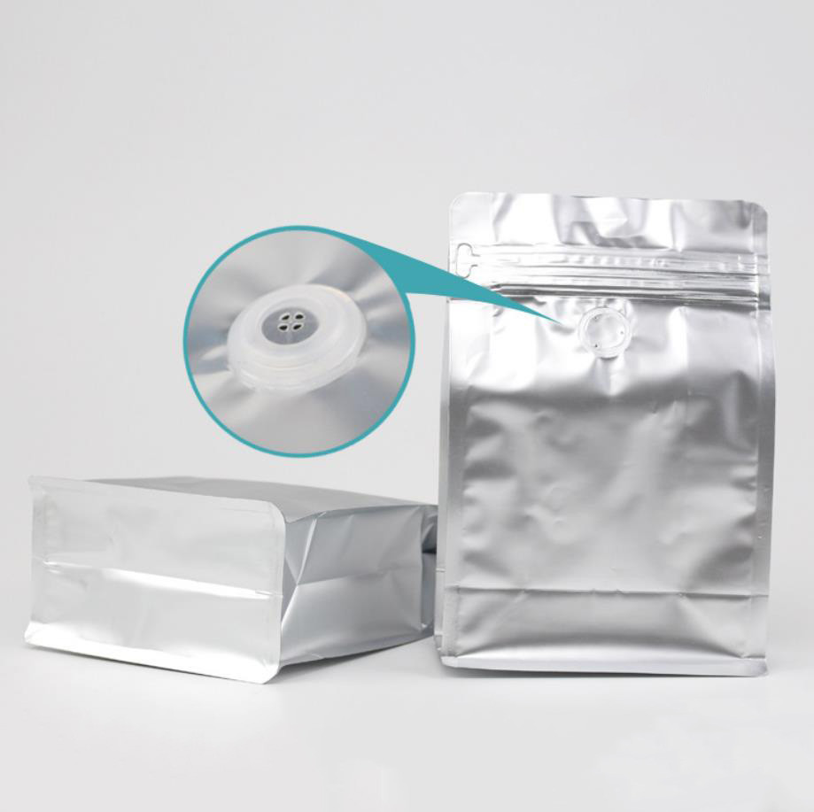 Aluminum Foil Coffee Bags with Valve Stand Up Zipper Resealable coffee bean Packing Bag