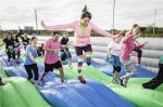 Pvc Tarpaulin Commercial Insane 5km Inflatable Run With Air Blower For Events