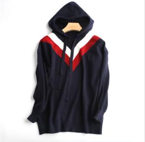 Wholesale Cashmere Plus Size Pullover Sweater Hoodies Hit Color Sweater Pullover Wool Hoodie from china suppliers