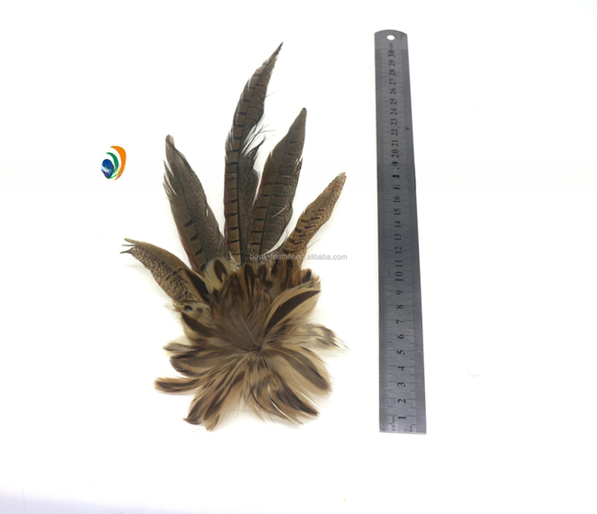 Suit Decoration Goose Hackle Feather Brooch With Wire Accessory 10x30Cm