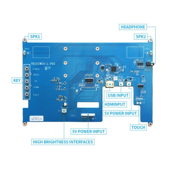 LVDS HDMI Driver Board 10.1 Inch HDMI LCD Controller Board With Capacitive Touch 5V Power